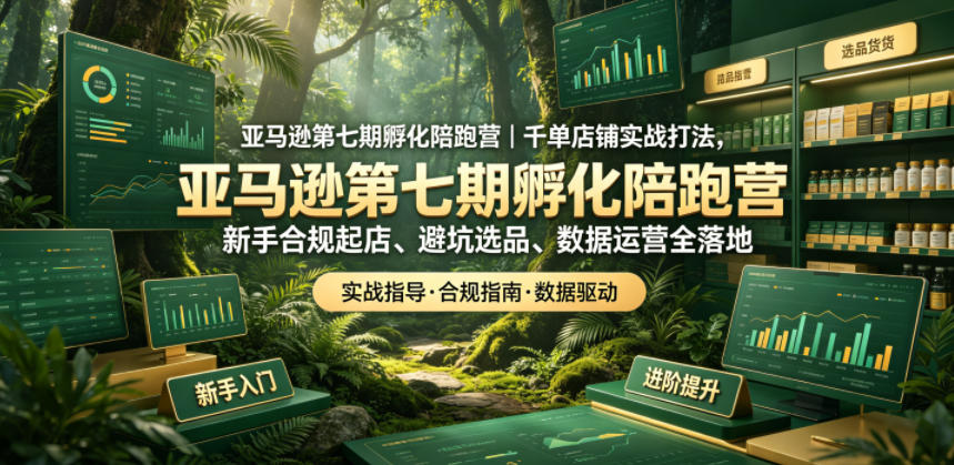 亚马逊第七期孵化陪跑营|千单店铺实战打法,新手合规起店、避坑选品、数据运营全落地-大川资源分享站