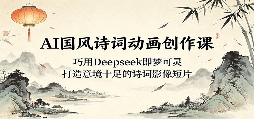 AI国风诗词动画创作课：巧用Deepseek即梦可灵，打造意境十足的诗词影像短片-大川资源分享站