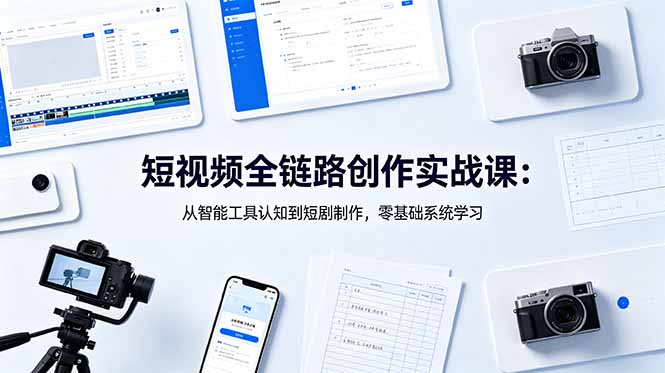 短视频全链路创作实战课：从智能工具认知到短剧制作，零基础系统学习-大川资源分享站