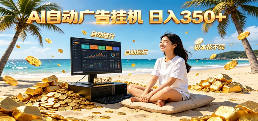 AI自动广告挂机 日入350+ 真正做到躺赚式变现，根本花不完！-大川资源分享站