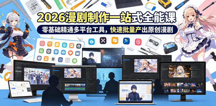2026 AI漫剧制作一站式全能课，零基础精通多平台工具，快速批量产出原创漫剧-大川资源分享站
