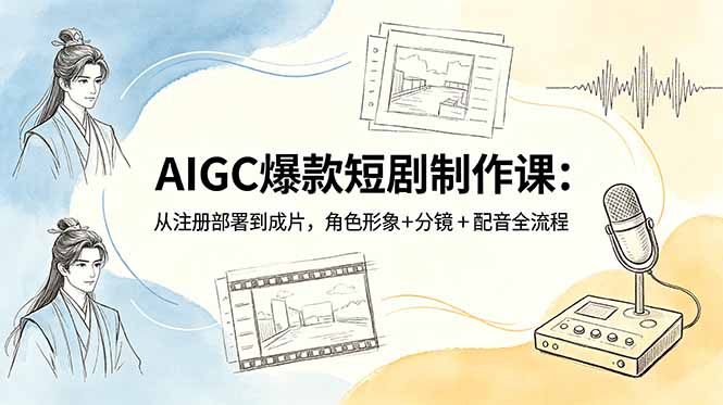 AIGC爆款短剧制作课：从注册部署到成片，角色形象+分镜+配音全流程-大川资源分享站