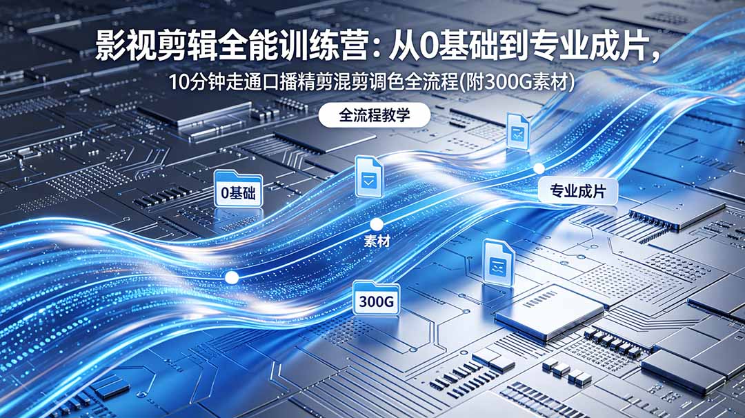 2026影视剪辑全能实战课｜0基础到专业成片，全流程教学，高清带300G素材-大川资源分享站