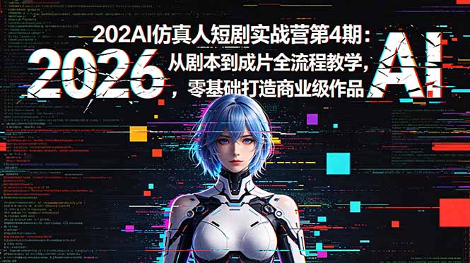 2026AI仿真人短剧实战营第4期：从剧本到成片全流程教学，零基础打造商业级作品-大川资源分享站