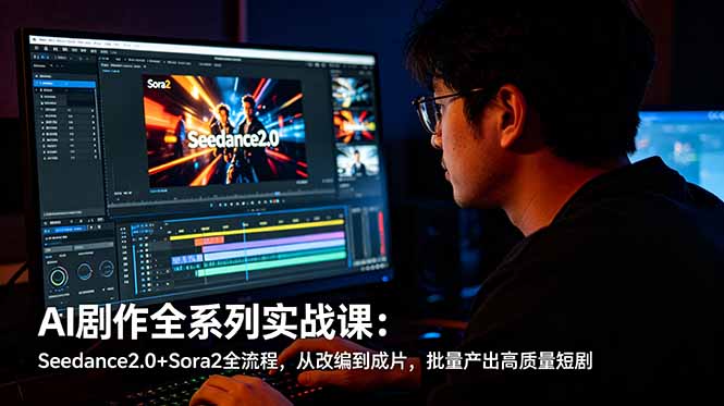 AI剧作全系列实战课：Seedance2.0+Sora2全流程，从改编到成片，批量产出高质量短剧-大川资源分享站