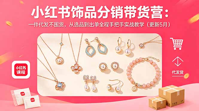 小红书饰品分销带货营：一件代发不囤货，从选品到出单全程手把手实战教学(更新5月-大川资源分享站