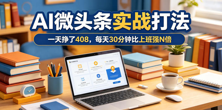一天挣了408，AI微头条实战打法，每天30分钟比上班强N倍-大川资源分享站