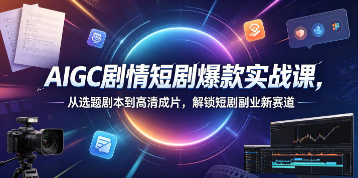 AIGC剧情短剧爆款实战课，从选题剧本到高清成片，解锁短剧副业新赛道-大川资源分享站