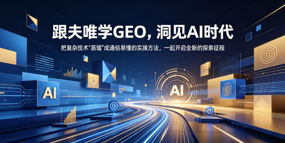 跟夫唯学GEO，洞见AI时代，把复杂技术“蒸馏”成通俗易懂的实操方法，一起开启全新的探索征程-大川资源分享站