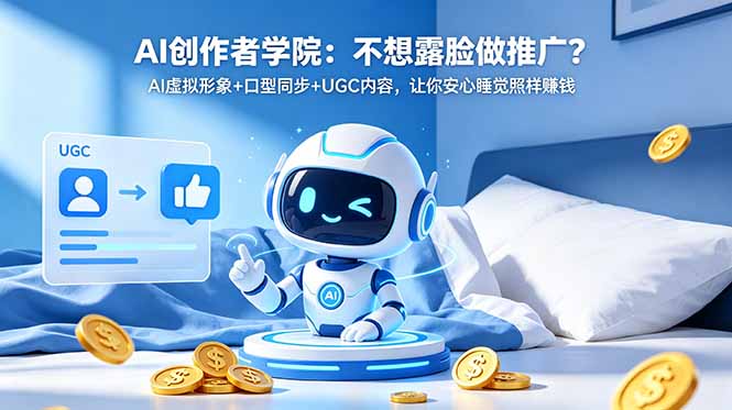 AI创作者学院：不想露脸做推广？AI虚拟形象+口型同步+UGC内容，让你安心睡觉照样赚钱-大川资源分享站