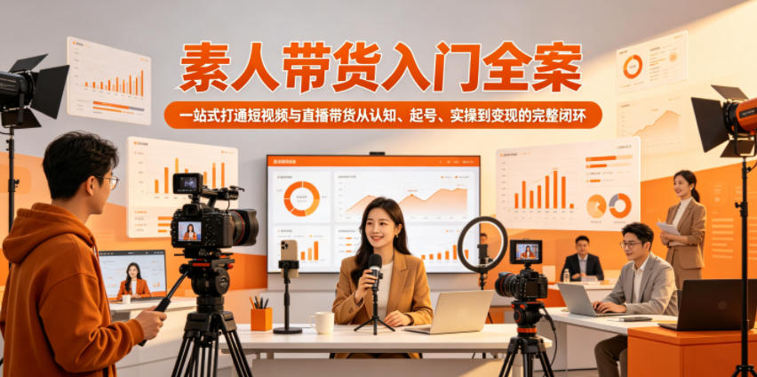 素人带货入门全案，一站式打通短视频与直播带货从认知、起号、实操到变现的完整闭环-大川资源分享站