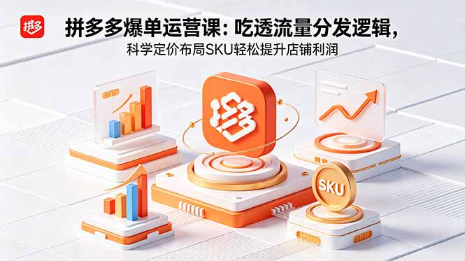 拼多多爆单运营实战课：吃透流量分发逻辑，科学定价布局SKU轻松提升店铺利润-大川资源分享站