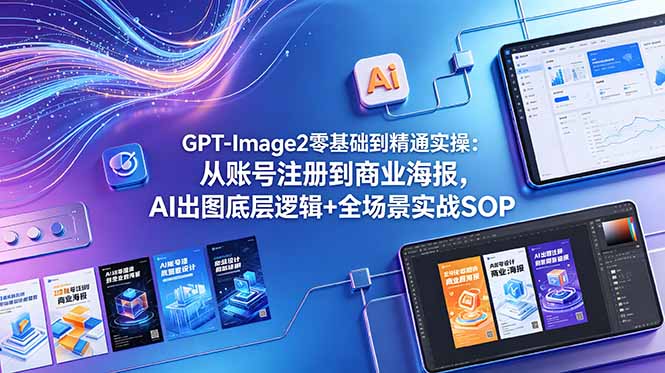 GPT-Image2零基础到精通实操：从账号注册到商业海报，AI出图底层逻辑+全场景实战SOP-大川资源分享站