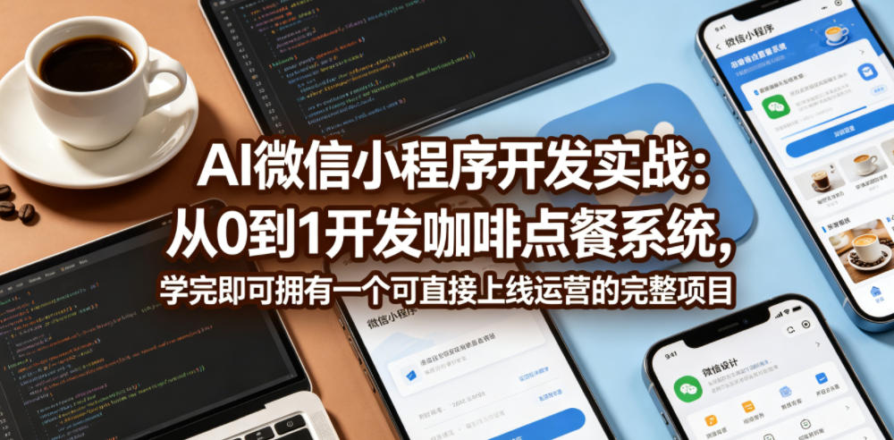 AI微信小程序开发实战：从0到1开发咖啡点餐系统，学完即可拥有一个可直接上线运营的完整项目-大川资源分享站