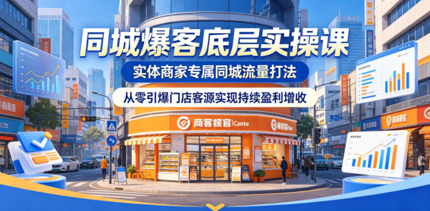 同城爆客底层实操课，实体商家专属同城流量打法，从零引爆门店客源实现持续盈利增收-大川资源分享站