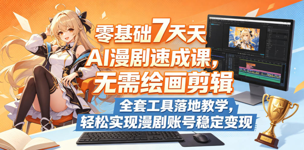 零基础7天AI漫剧速成课，无需绘画剪辑，全套工具落地教学，轻松实现漫剧账号稳定变现-大川资源分享站