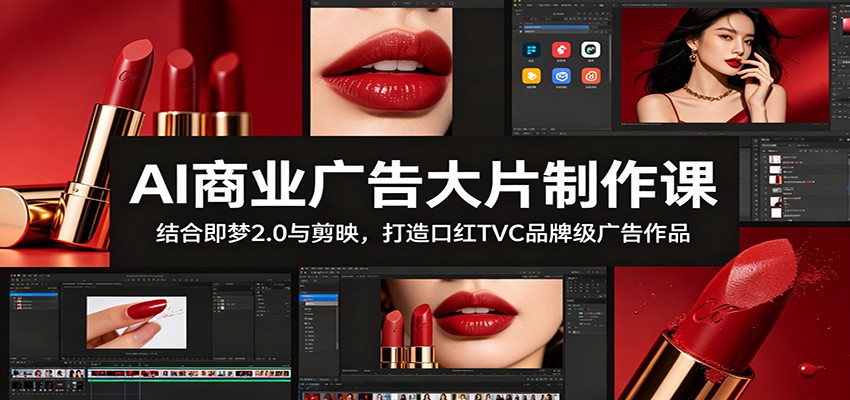 AI商业广告大片制作课：结合即梦2.0与剪映，打造口红TVC品牌级广告作品-大川资源分享站