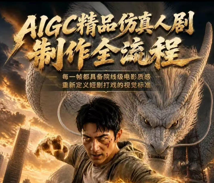 AIGC精品仿真人剧豢龙人全流程制作解析2026，国风仿真人创作+打斗剧情+人设编排，一站式AI短剧入门-大川资源分享站