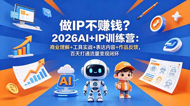 做IP不赚钱？2026AI+IP训练营：商业理解+工具实战+表达内容+作品反馈，百天打通流量变现闭环-大川资源分享站
