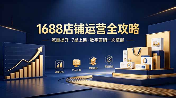 1688店铺没流量？产品上架不到7星？数字营销不会投？全套运营技能一次学(更新6月-大川资源分享站
