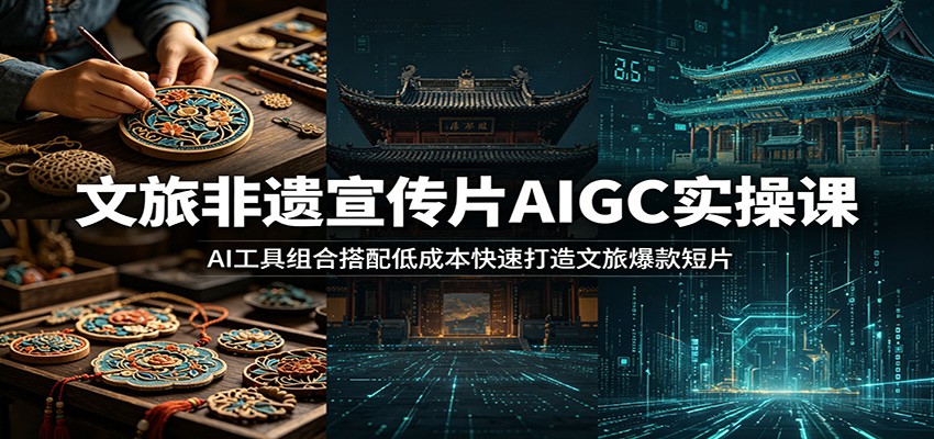 文旅非遗宣传片AIGC实操课:AI工具组合搭配低成本快速打造文旅爆款短片-大川资源分享站