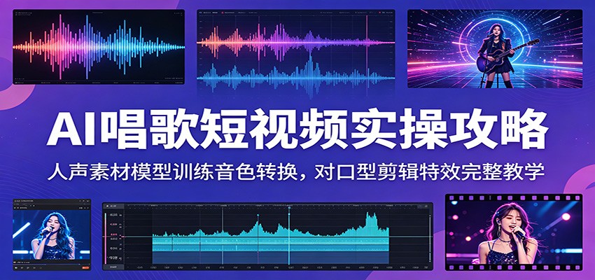 AI唱歌短视频实操攻略:人声素材模型训练音色转换,对口型剪辑特效完整教学-大川资源分享站