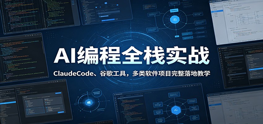 AI编程全栈实战:ClaudeCode、谷歌工具,多类软件项目完整落地教学-大川资源分享站