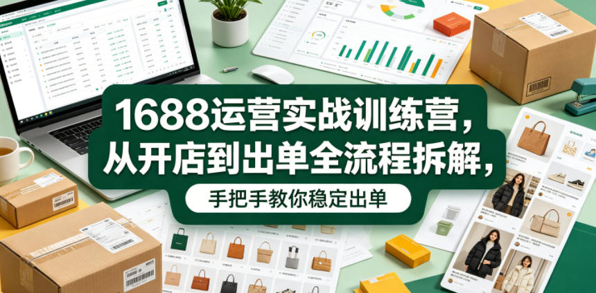 1688运营实战训练营，从开店到出单全流程拆解，手把手教你稳定出单(更新0620)-大川资源分享站