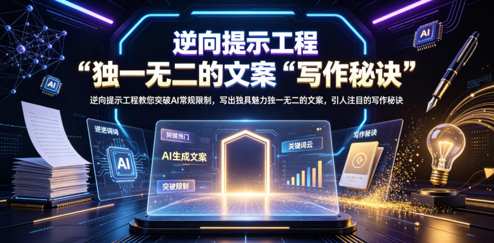 逆向提示工程教您突破AI常规限制，写出独具魅力独一无二的文案，引人注目的写作秘诀【原创双语字幕】-大川资源分享站