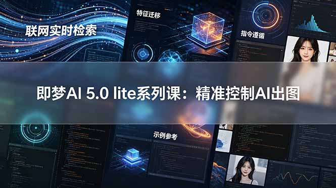 即梦AI 5.0 lite实战课：联网实时检索+特征迁移+指令遵循+示例参考，精准控制AI出图-大川资源分享站