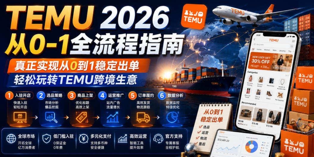 TEMU 2026从0-1全流程指南，真正实现从0到1稳定出单，轻松玩转TEMU跨境生意-大川资源分享站
