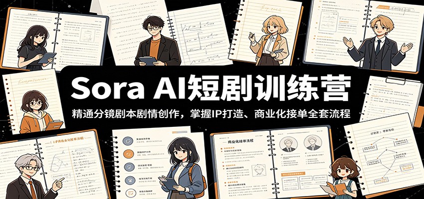 Sora AI短剧训练营:精通分镜剧本剧情创作,掌握IP打造、商业化接单全套流程-大川资源分享站