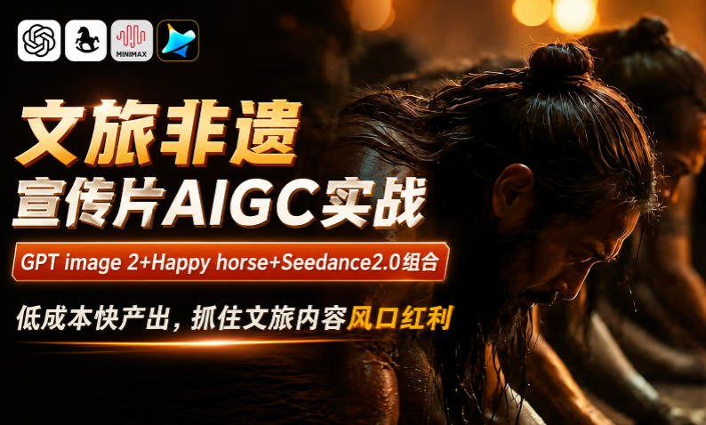 文旅非遗宣传片AIGC实战，GPT image 2+Happy horse+Seedance2.0组合，低成本快产出，抓住文旅内容风口红利-大川资源分享站