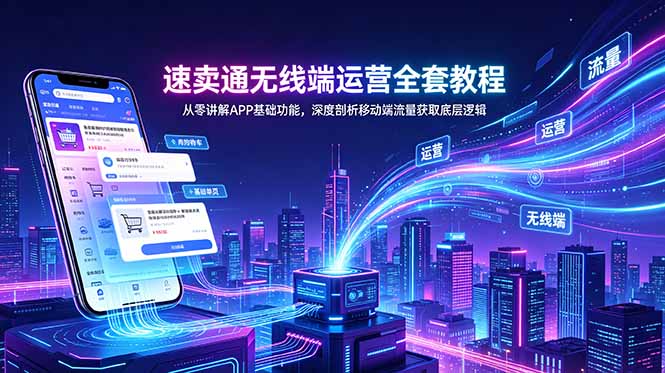 速卖通无线端运营全套教程，从零讲解APP基础功能，深度剖析移动端流量获取底层逻辑-大川资源分享站