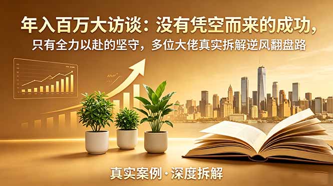 年入百万大访谈-更新:没有凭空而来的成功,只有全力以赴的坚守,多位大佬真实拆解逆风翻盘路-大川资源分享站