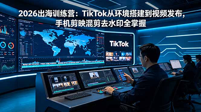 2026出海训练营:TikTok从环境搭建到视频发布,手机剪映混剪去水印全掌握-大川资源分享站