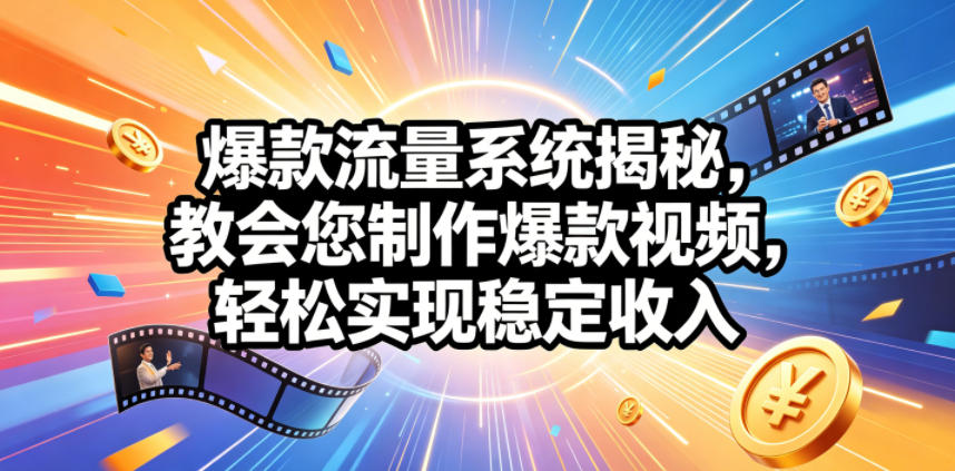 爆款流量系统揭秘，教会您制作爆款视频，轻松实现稳定收入【原创双语字幕】-大川资源分享站