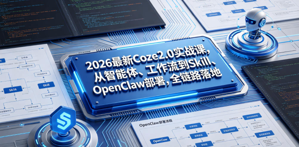 2026最新Coze2.0实战课，从智能体、工作流到Skill、OpenClaw部署，全链路落地-大川资源分享站