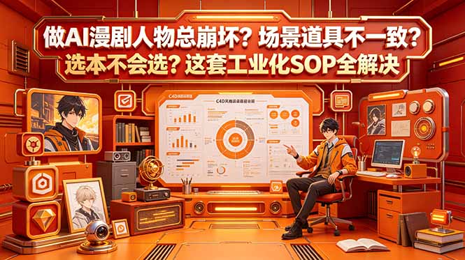 做AI漫剧人物总崩坏?场景道具不一致?选本不会选?这套工业化SOP全解决 (更新-大川资源分享站