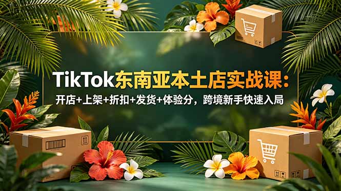 TikTok东南亚本土店实战课：开店+上架+折扣+发货+体验分，跨境新手快速入局-大川资源分享站