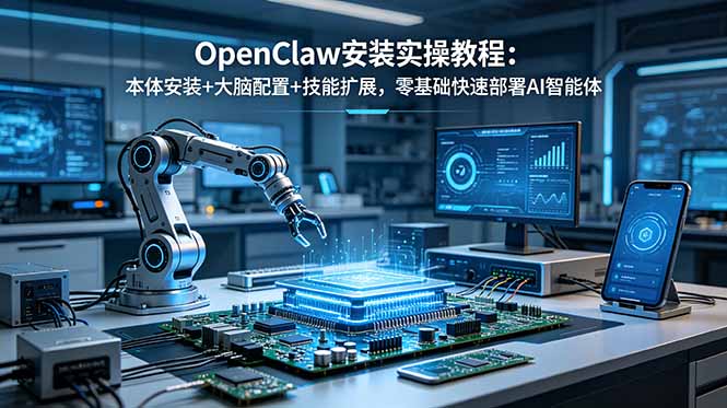 OpenClaw安装实操教程：本体安装+大脑配置+技能扩展，零基础快速部署AI智能体-大川资源分享站