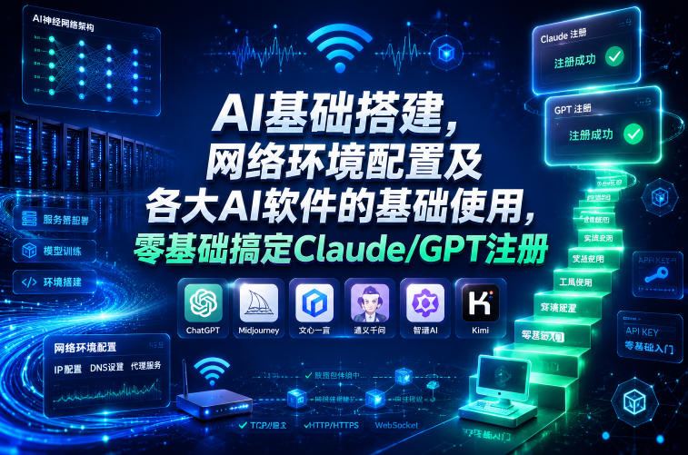 AI基础搭建，网络环境配置及各大AI软件的基础使用，零基础搞定Claude/GPT注册-大川资源分享站