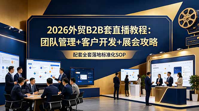 2026外贸B2B套直播教程：团队管理+客户开发+展会攻略，配套全套落地标准化SOP-大川资源分享站