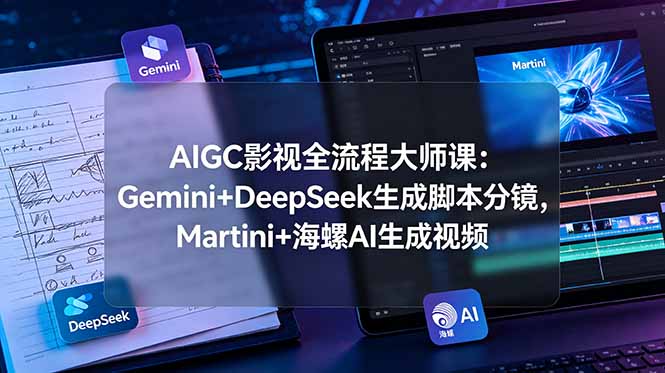 AIGC影视全流程大师课：Gemini+DeepSeek生成脚本分镜，Martini+海螺AI生成视频-大川资源分享站