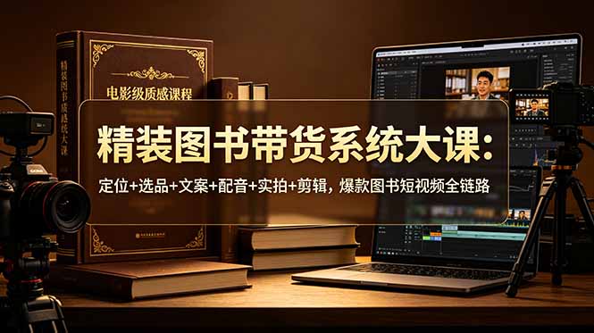 精装图书带货系统大课：定位+选品+文案+配音+实拍+剪辑，爆款图书短视频全链路-大川资源分享站