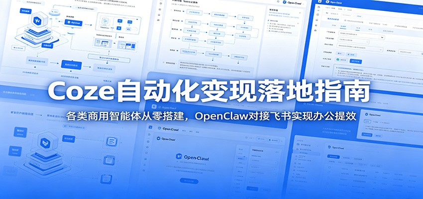 Coze自动化变现落地指南：各类商用智能体从零搭建，OpenClaw对接飞书实现办公提效-大川资源分享站