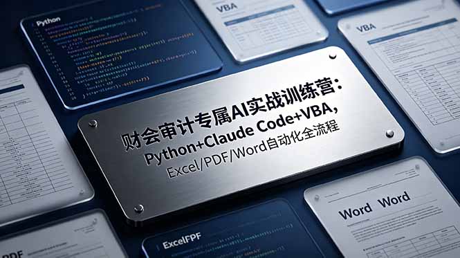 财会审计专属 AI实战训练营：Python+Claude Code+VBA，Excel/PDF/Word自动化全流程-大川资源分享站