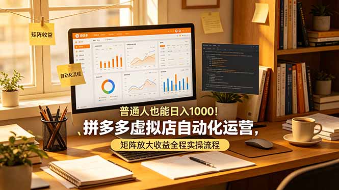 普通人也能日入 1000！拼多多虚拟店自动化运营，矩阵放大收益全程实操流程-大川资源分享站