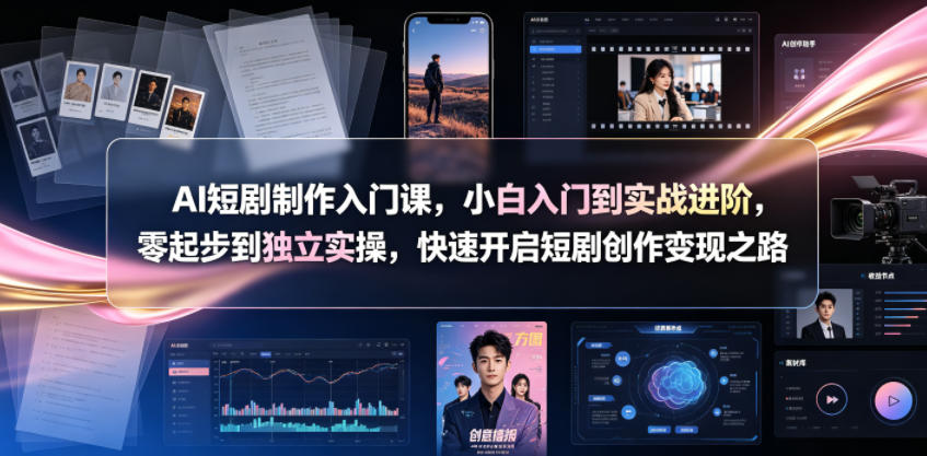 AI短剧制作入门课，小白入门到实战进阶，零起步到独立实操，快速开启短剧创作变现之路-大川资源分享站