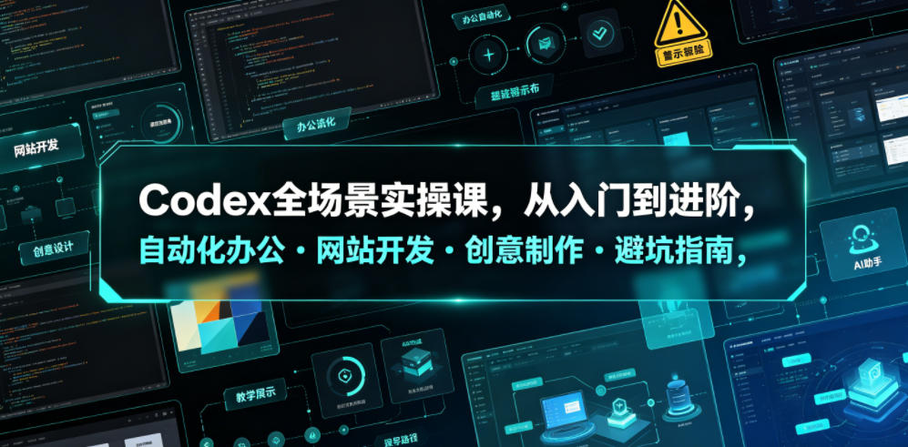 Codex全场景实操课，从入门到进阶，自动化办公・网站开发・创意制作・避坑指南，全流程教学-大川资源分享站
